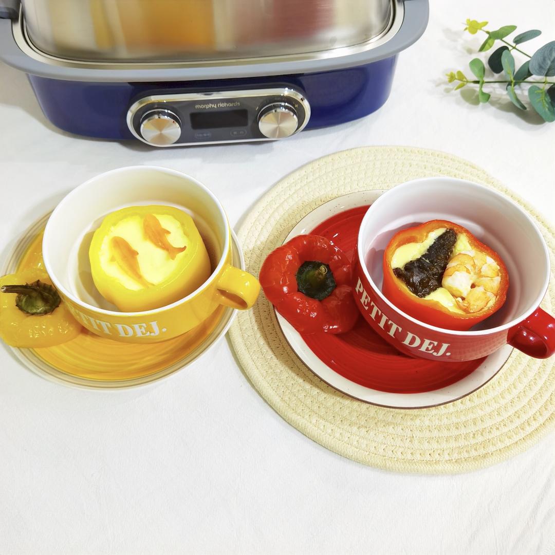 彩椒海参虾仁🍤蒸蛋|花样蒸鸡蛋羹|宝宝辅食