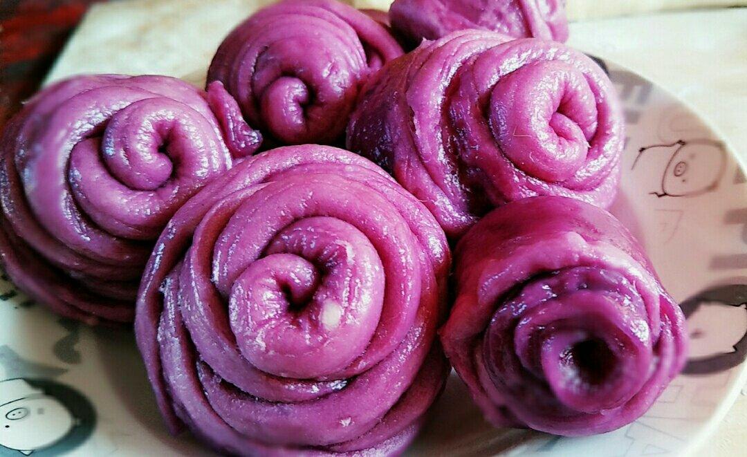 紫薯玫瑰馒头