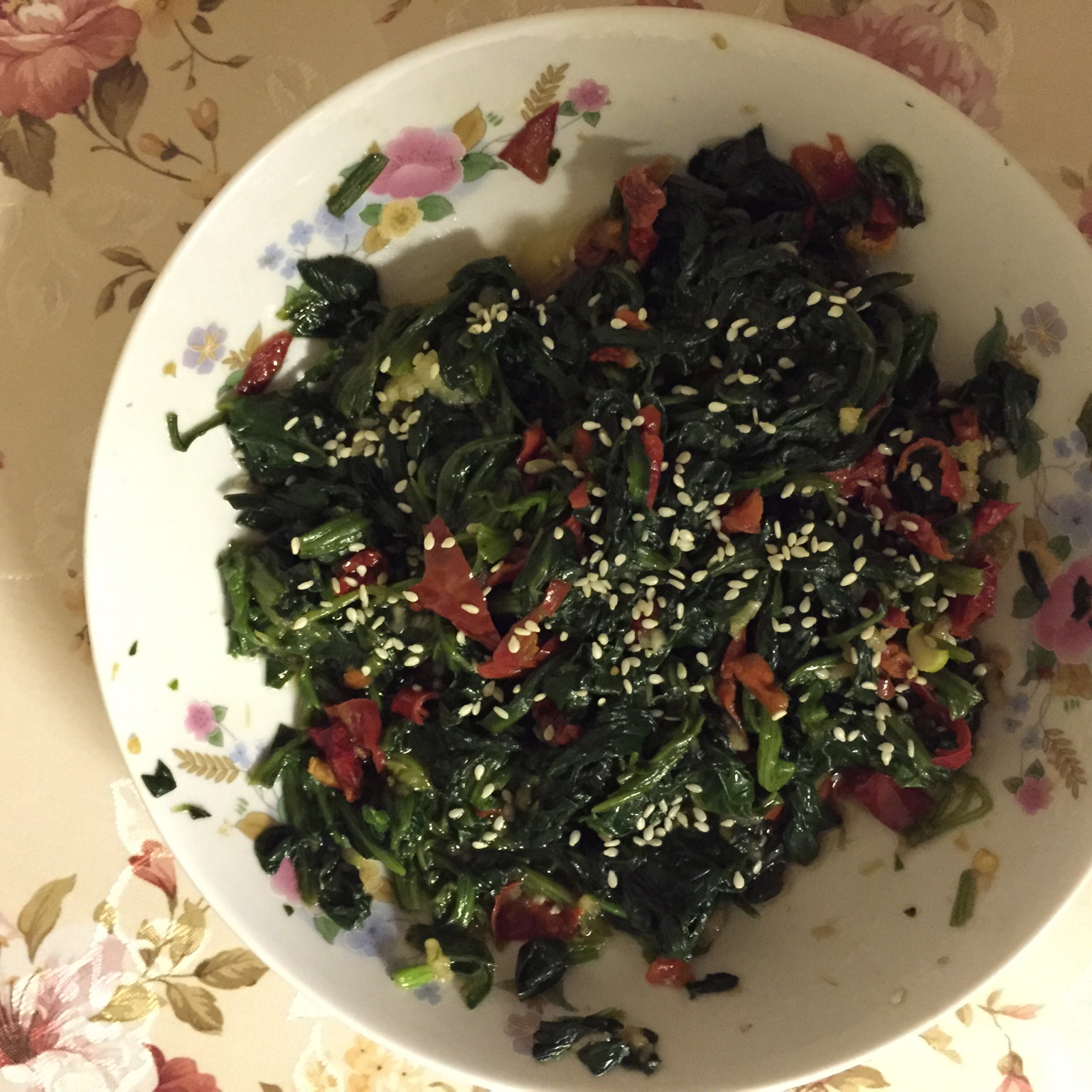 凉拌菠菜 Spinach Salad