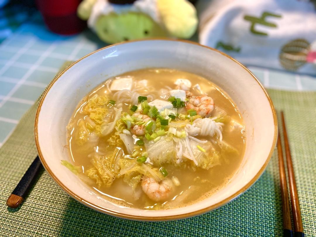 鲜虾豆腐白菜煲