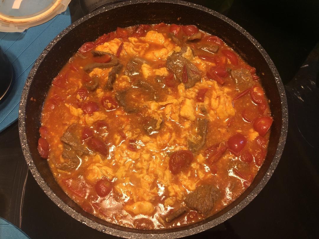 【番茄滑蛋牛肉】番茄炒蛋加了它，嫩滑鲜美大升级！