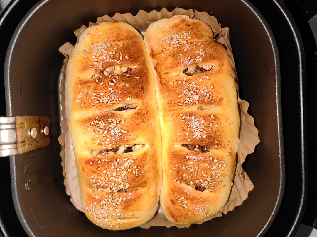 果仁面包空气炸锅版，后附免揉面法