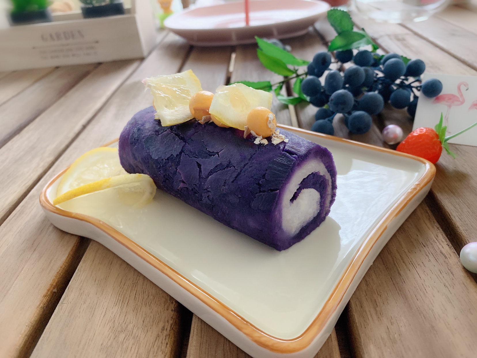 紫薯芋头在假装蛋糕卷（原创代替米饭餐）的做法