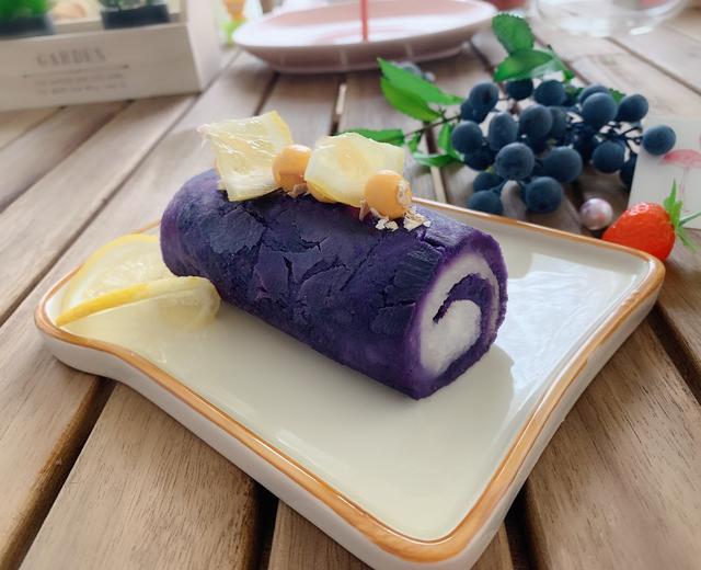紫薯芋头在假装蛋糕卷（原创代替米饭餐）的做法