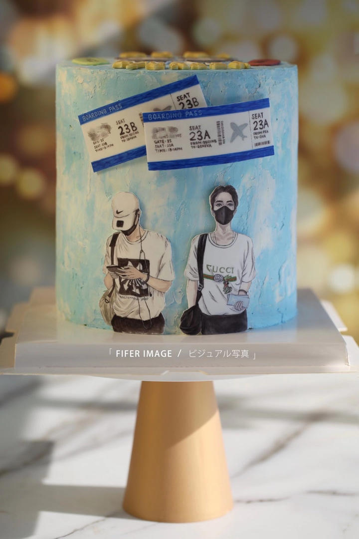 王一博肖战主题蛋糕