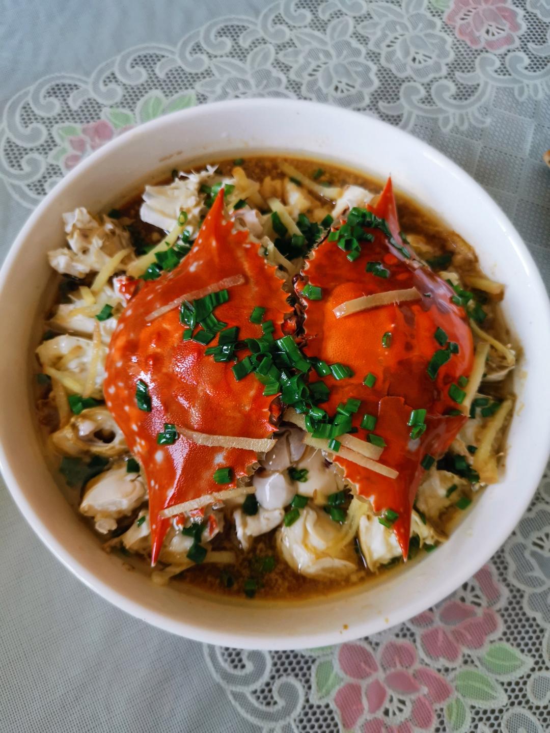 肉饼白玉葱油蟹