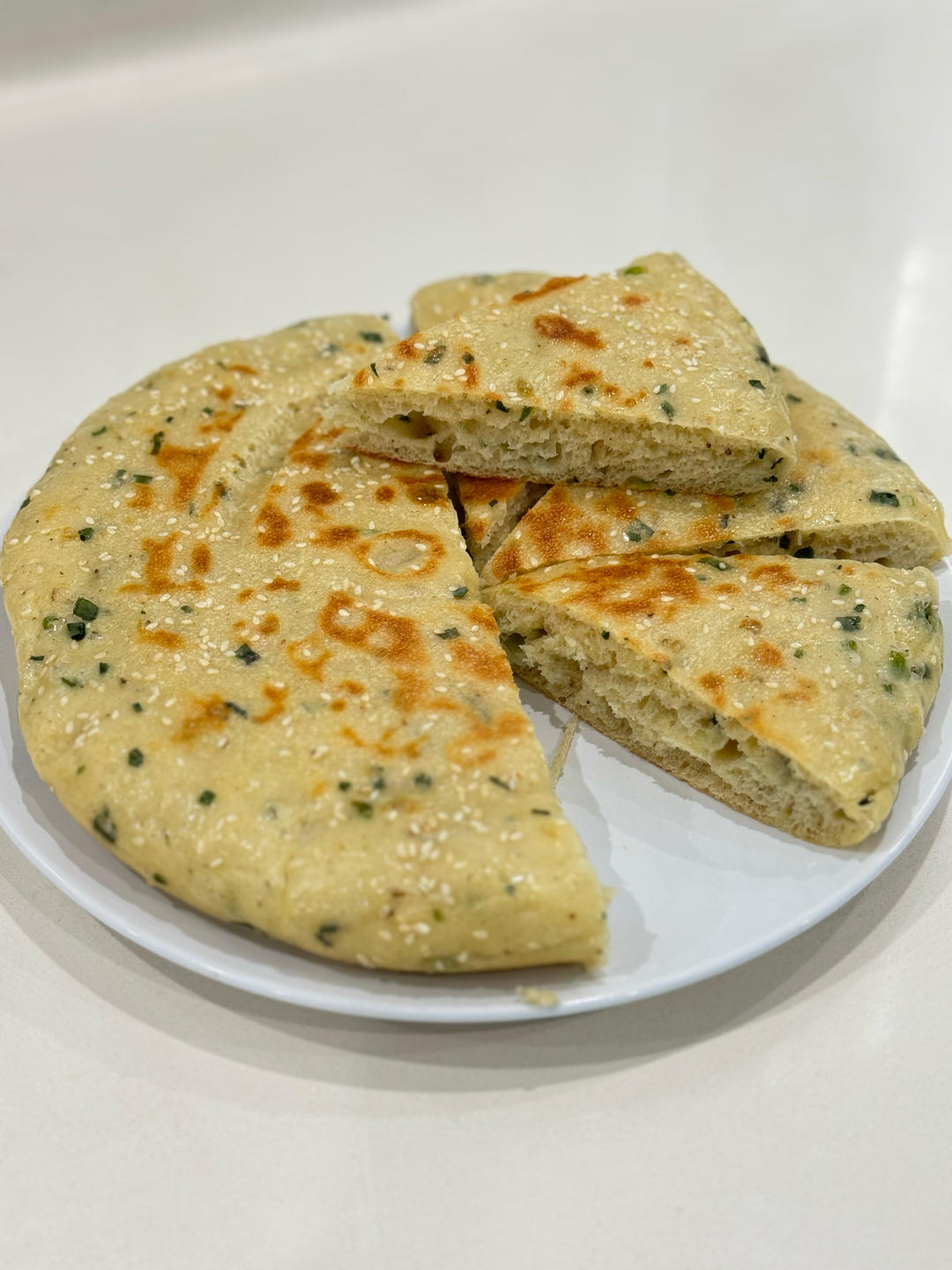 手不沾面做发面大饼