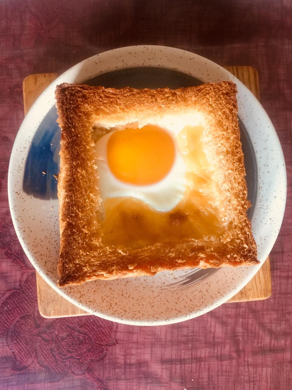 简单-487做的鸡蛋芝士烤吐司