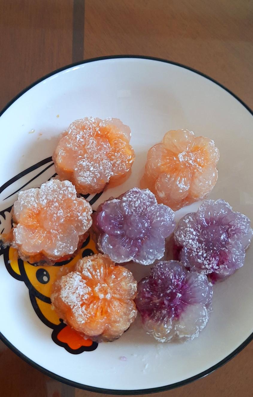 椰蓉西米水晶紫薯糕，水晶红薯西米糕，西米饼的做法