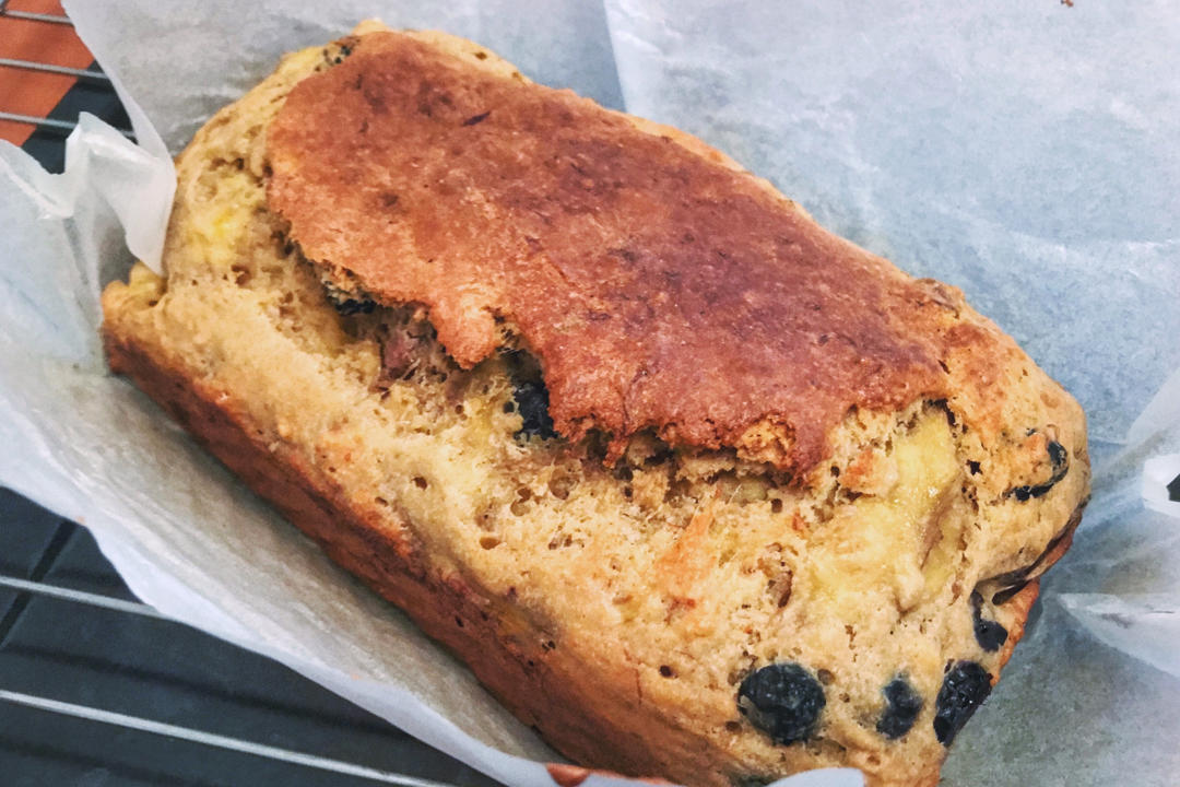 100%全谷物香蕉快手面包丨健康·烘焙