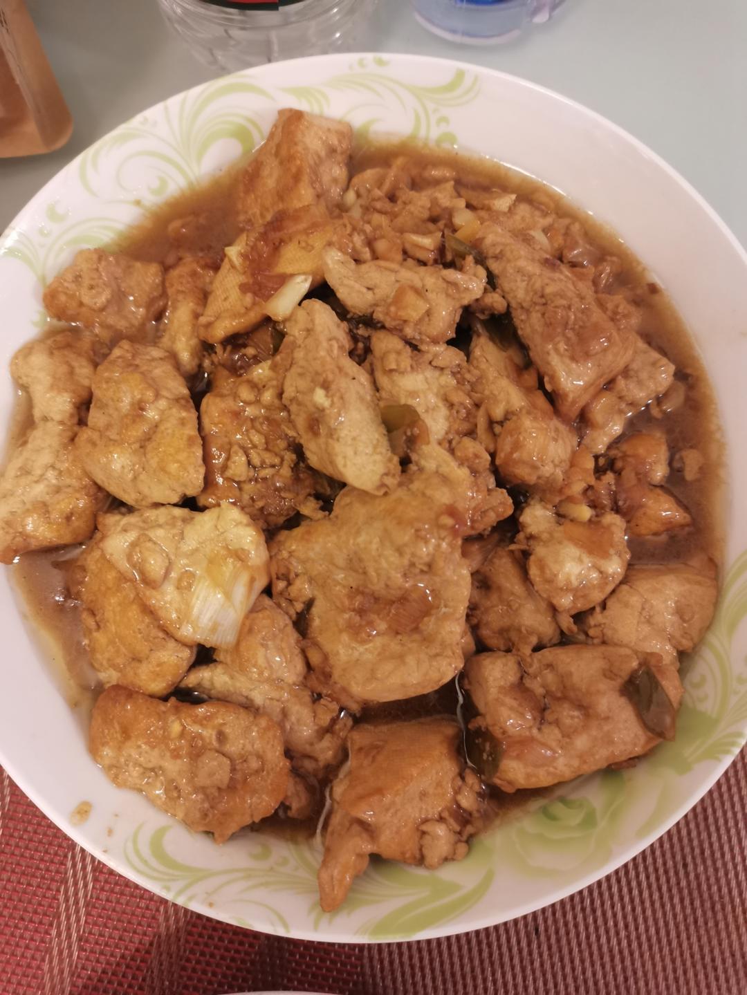 葱烧豆腐