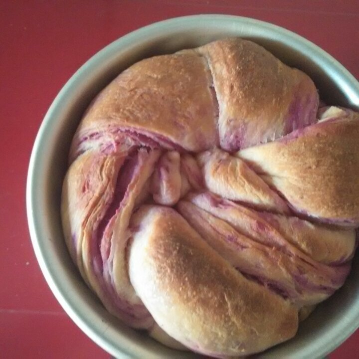 紫薯手撕面包（无需揉出膜）