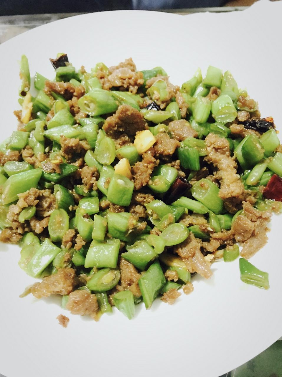 肉沫豆角下饭菜