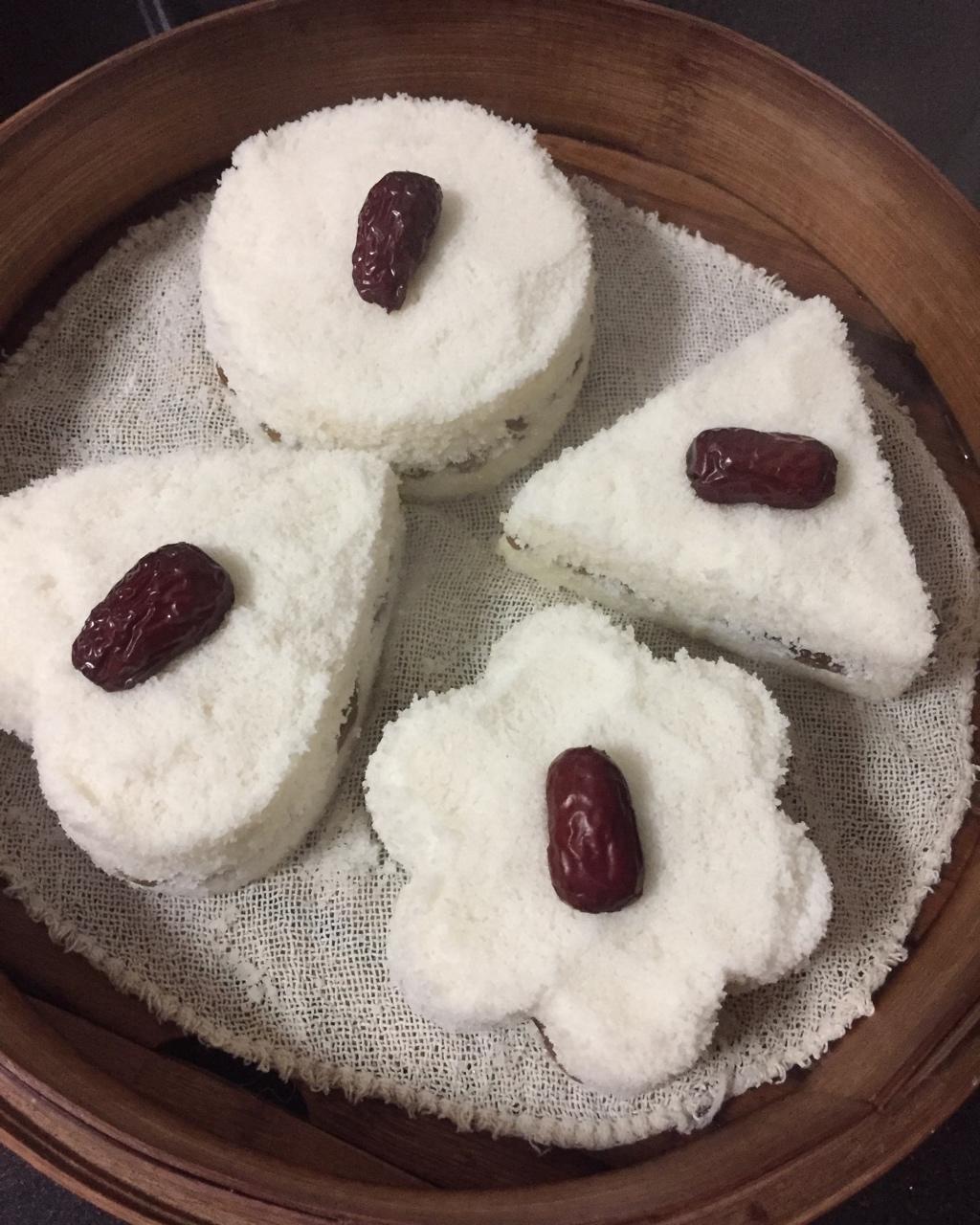 小羽-12做的红豆米粉松糕,宋美龄晚年最爱的糕点