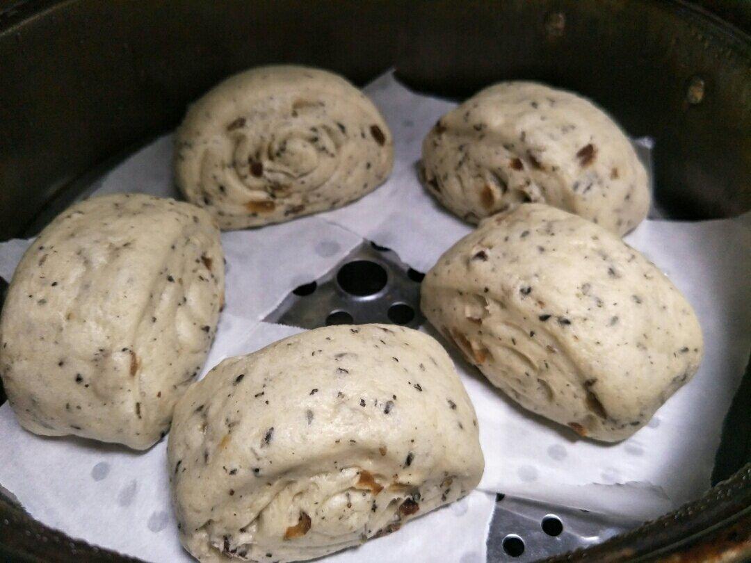 红枣核桃葡萄干黑芝麻红糖馒头