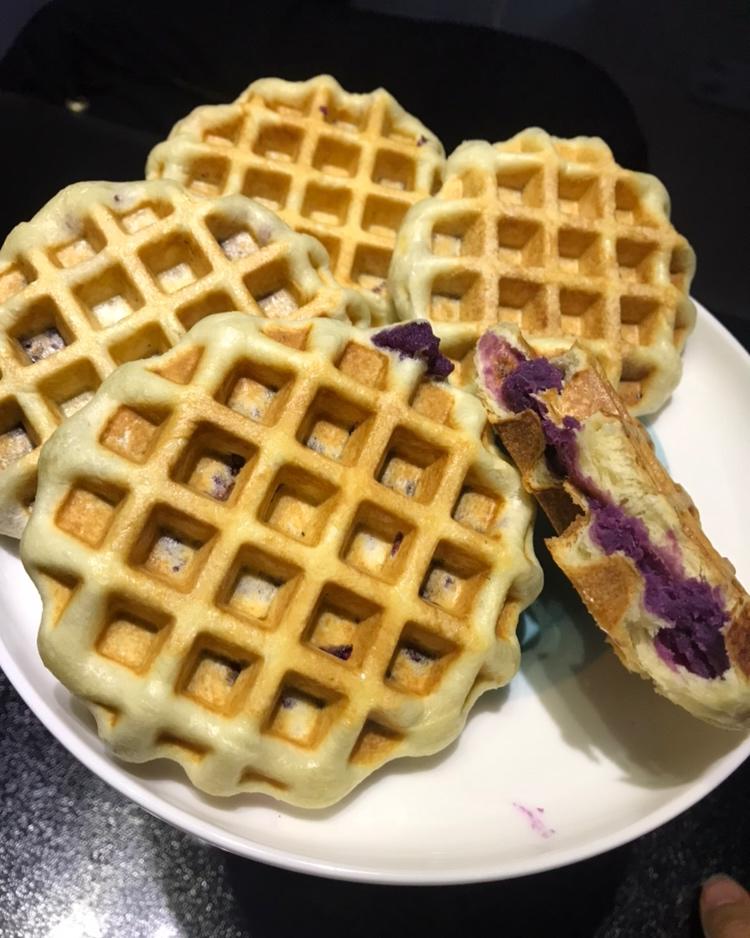 紫薯奶酪华夫饼