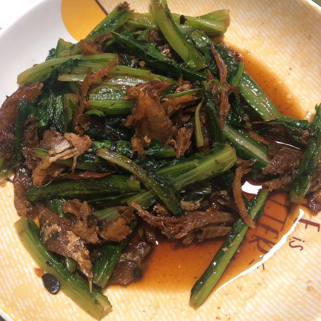 家常菜豆豉鲮鱼油麦菜