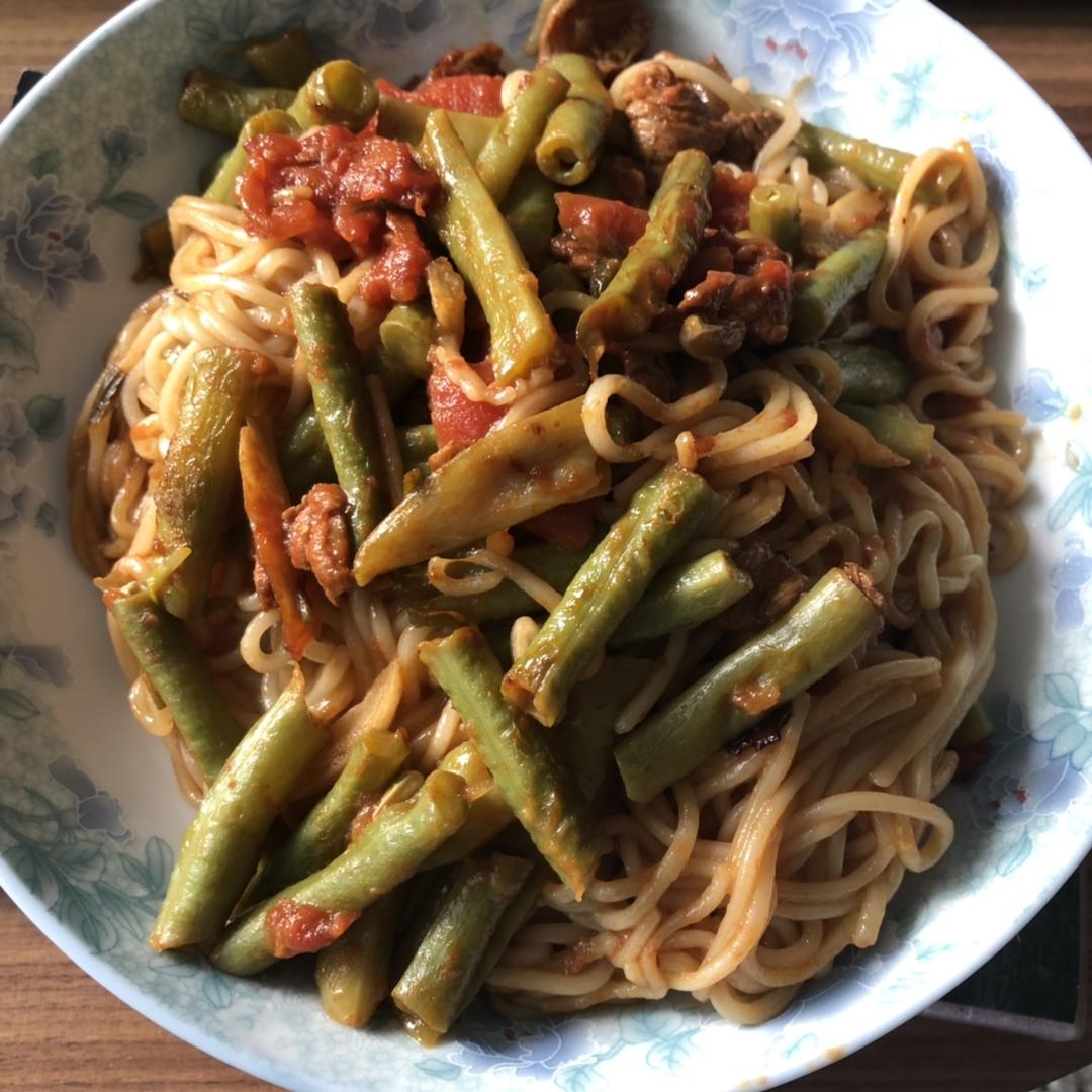 堂妈小厨——豆角番茄焖面