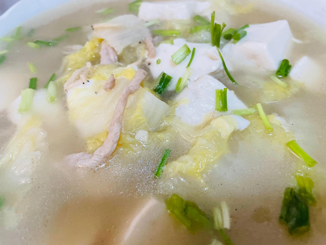 虾皮娃娃菜豆腐汤