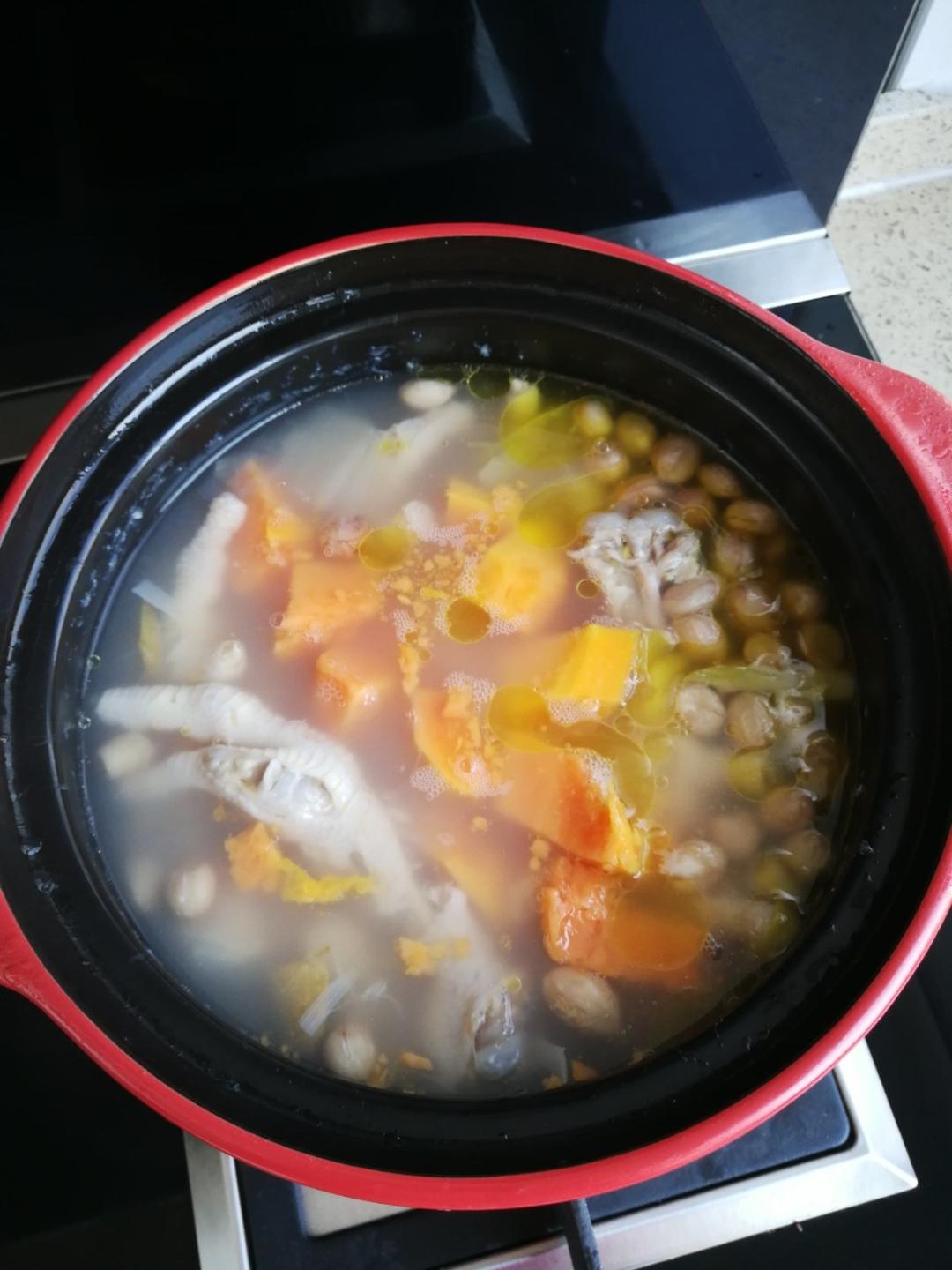 花生木瓜鸡脚汤