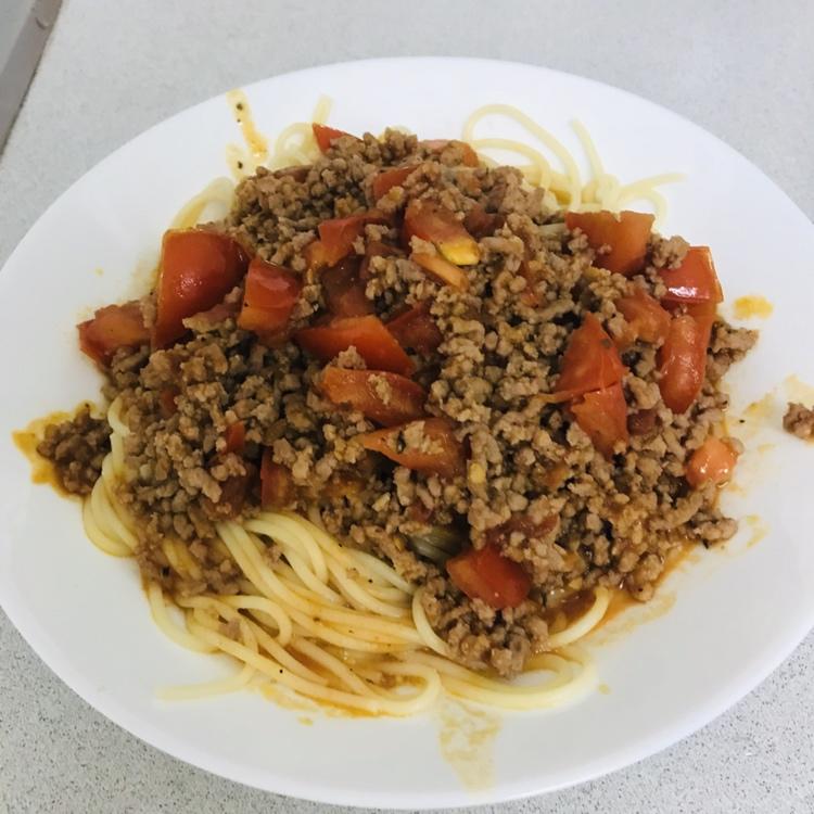 （完胜必胜客的）番茄肉酱意大利面～