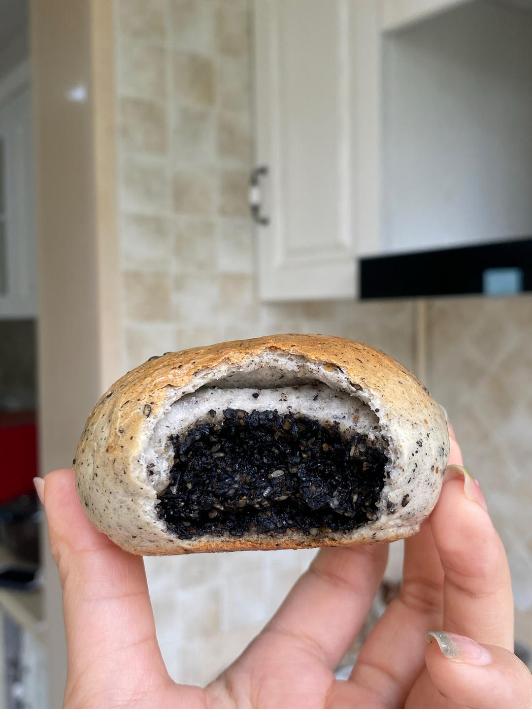 双倍黑芝麻奶酥贝果🥯一起吃养生贝果吧