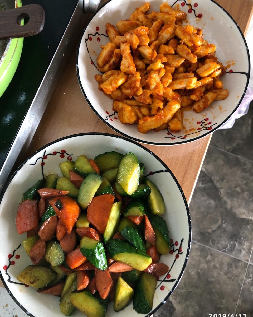 黄瓜炒火腿肠