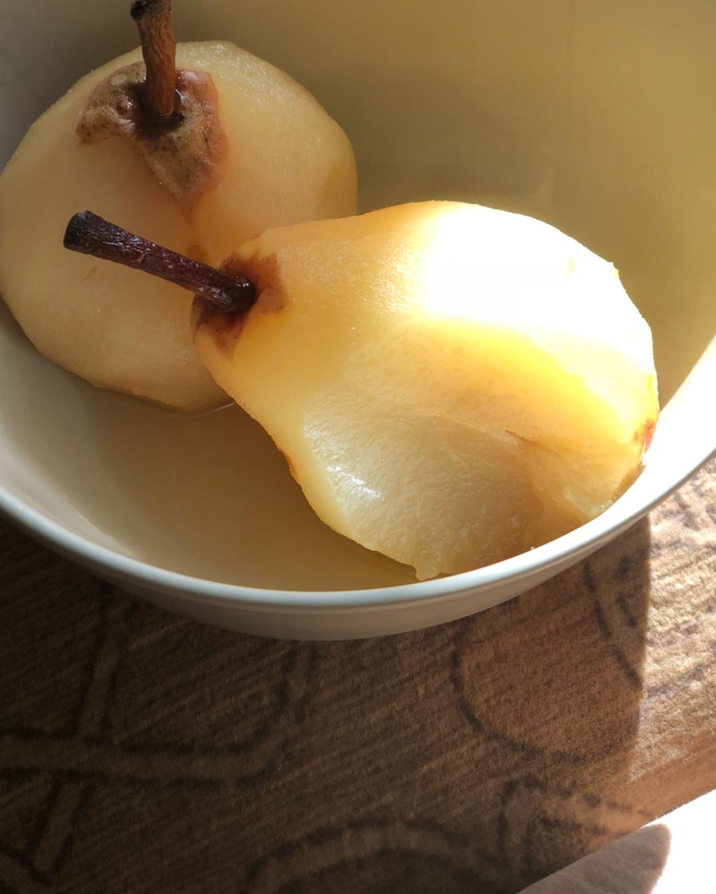 肉丝盘做的红糖炖梨