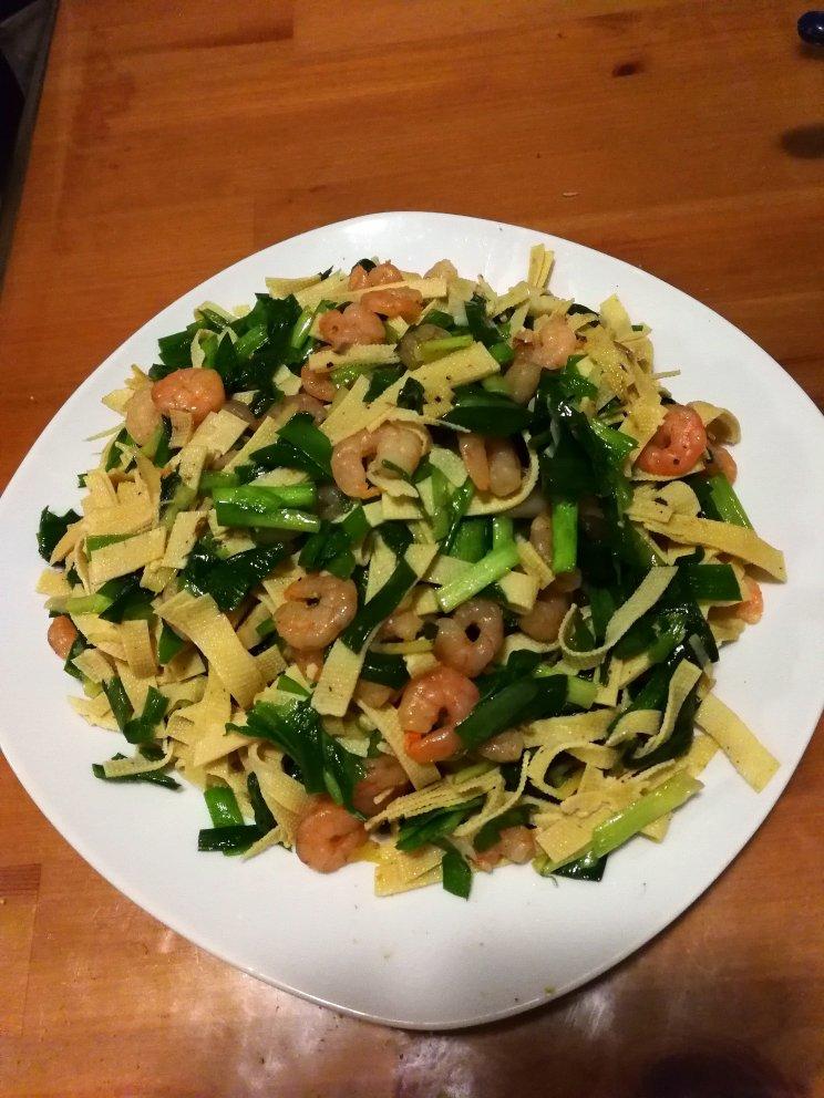 ~快手减脂菜~之虾仁韭菜炒豆皮
