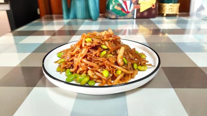 风味裳做的水疙瘩丝咸菜 加了毛豆味道鲜极了 喝粥首选