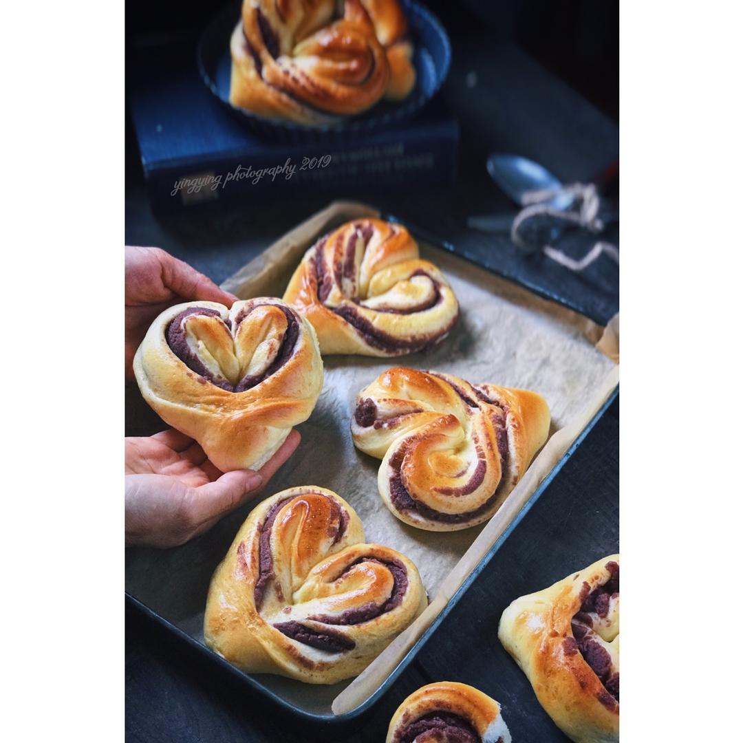 红豆沙爱心小面包