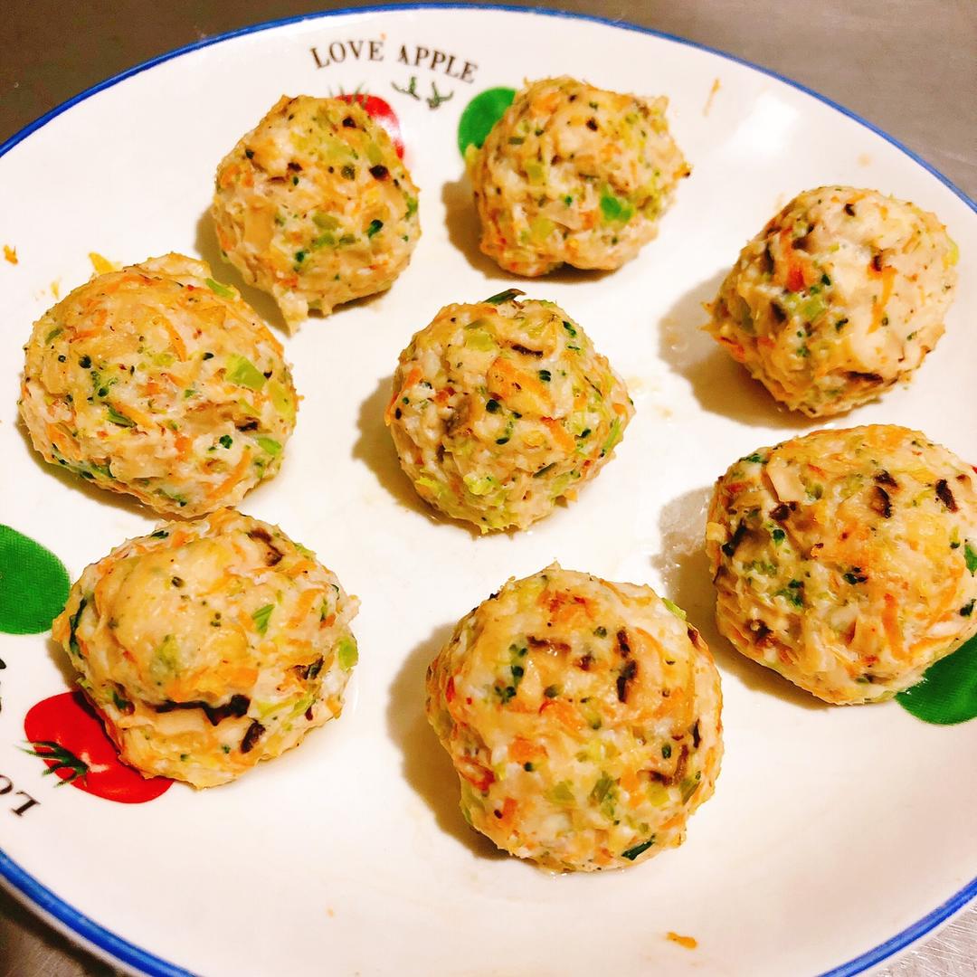 无油低脂烤鸡胸肉丸