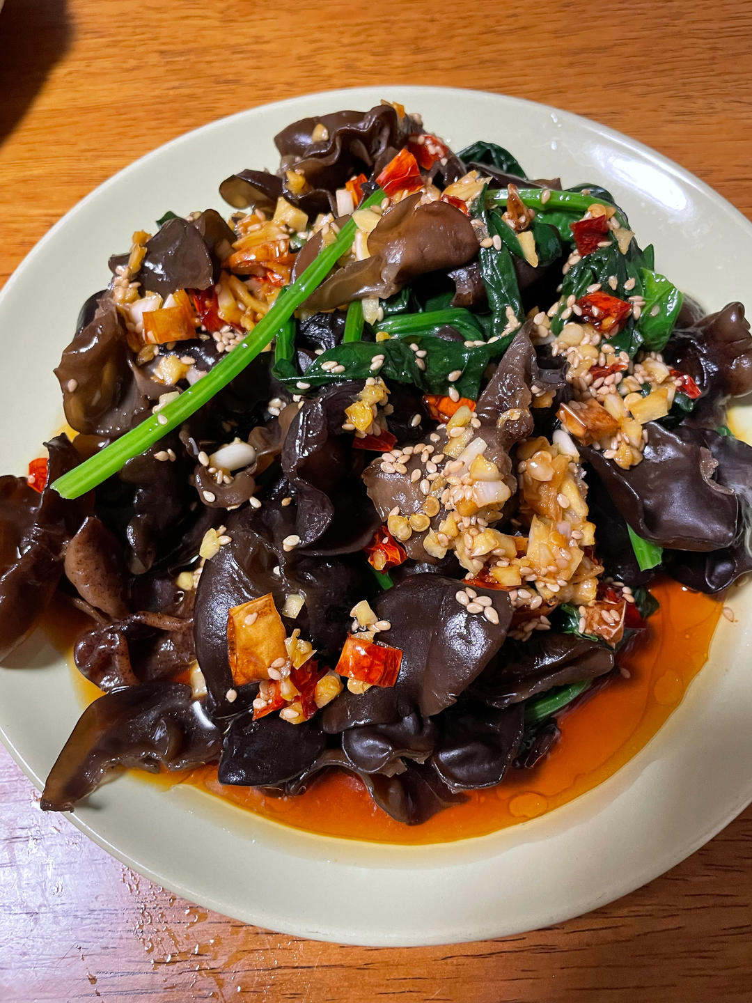 清爽开胃凉菜｜凉拌菠菜木耳