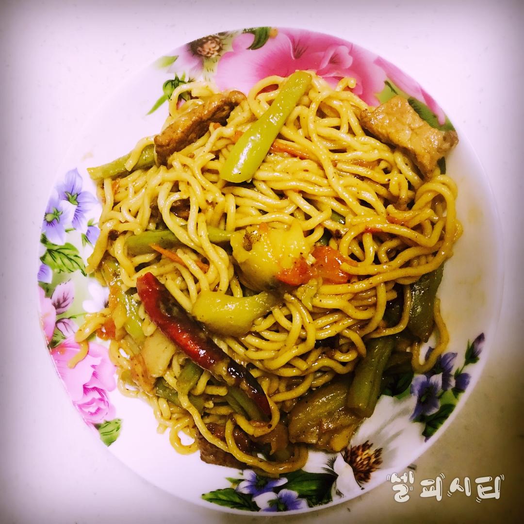 豆角茄子焖面