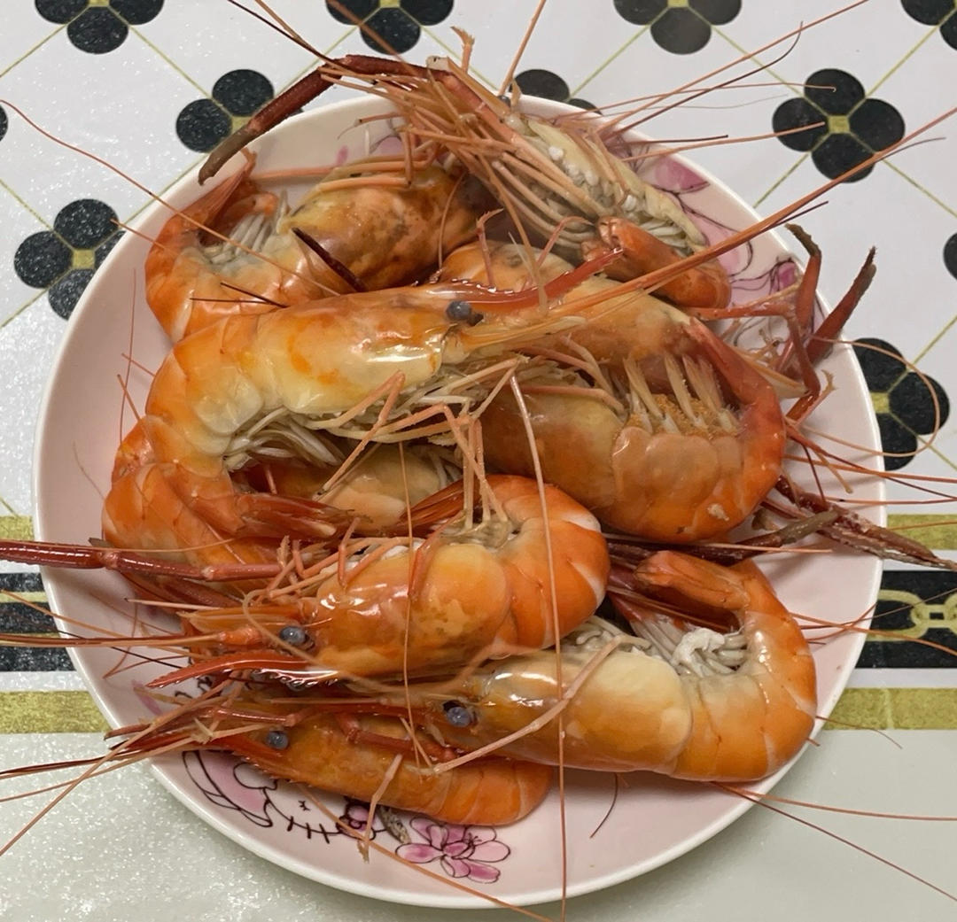 百吃不厌的白灼罗氏虾🦐