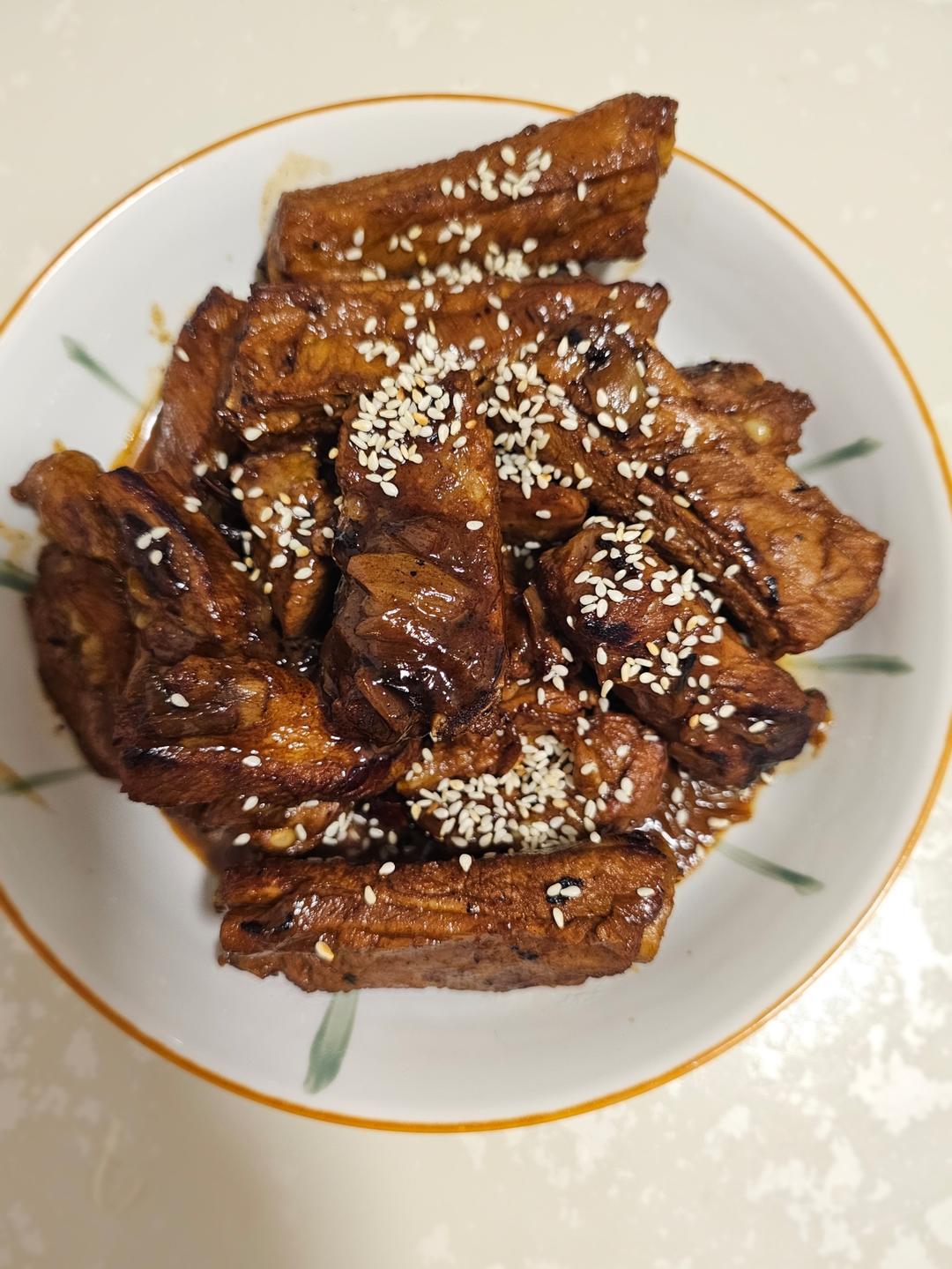 老丁的私房菜-葱烧小排