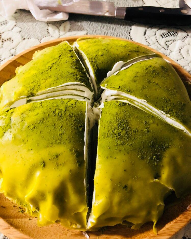 美味的煎蛋糕—抹茶千层蛋糕