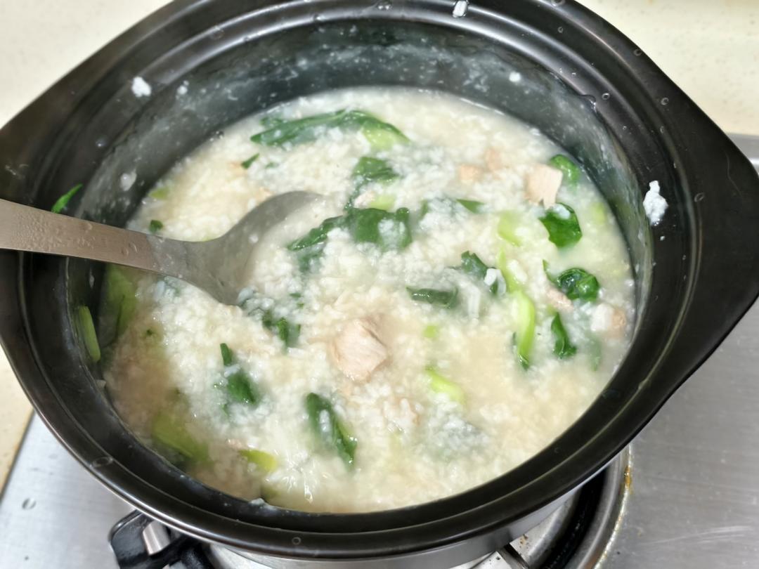 嫩滑青菜瘦肉粥