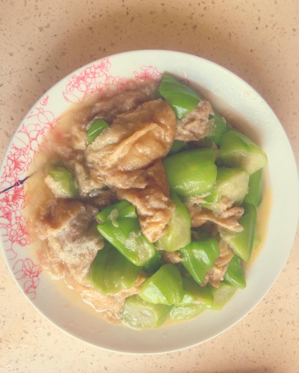 丝瓜毛豆烧油面筋
