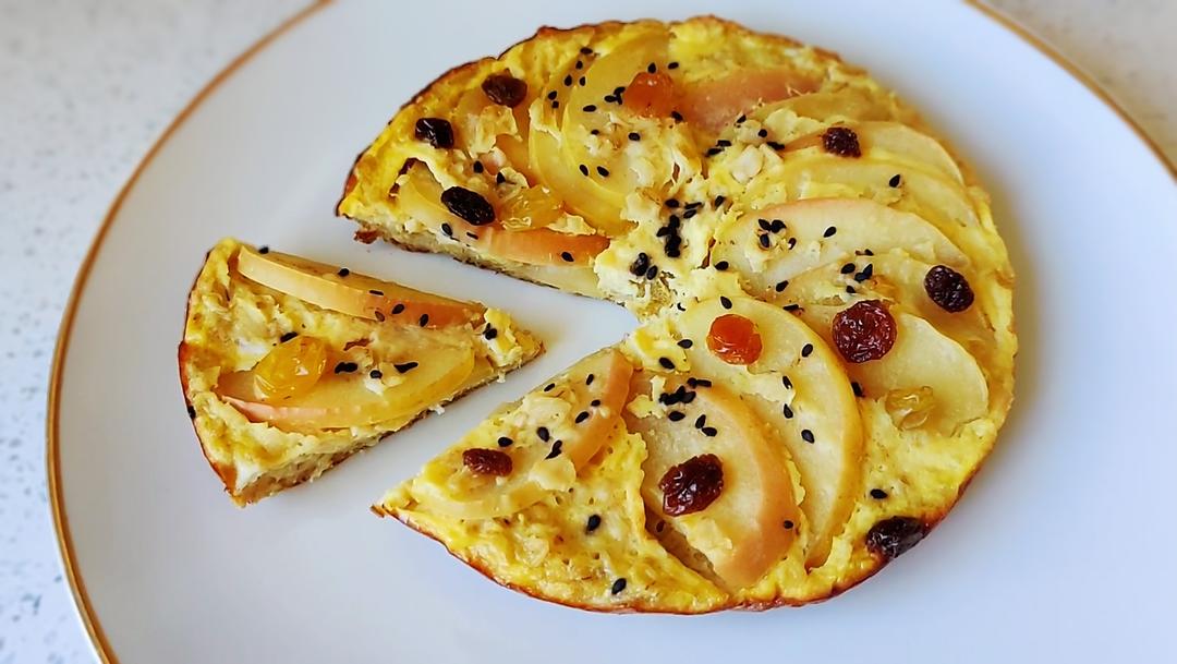 极简苹果燕麦松饼，平底锅版，无油无糖无面粉，苹果插进燕麦里就好的做法