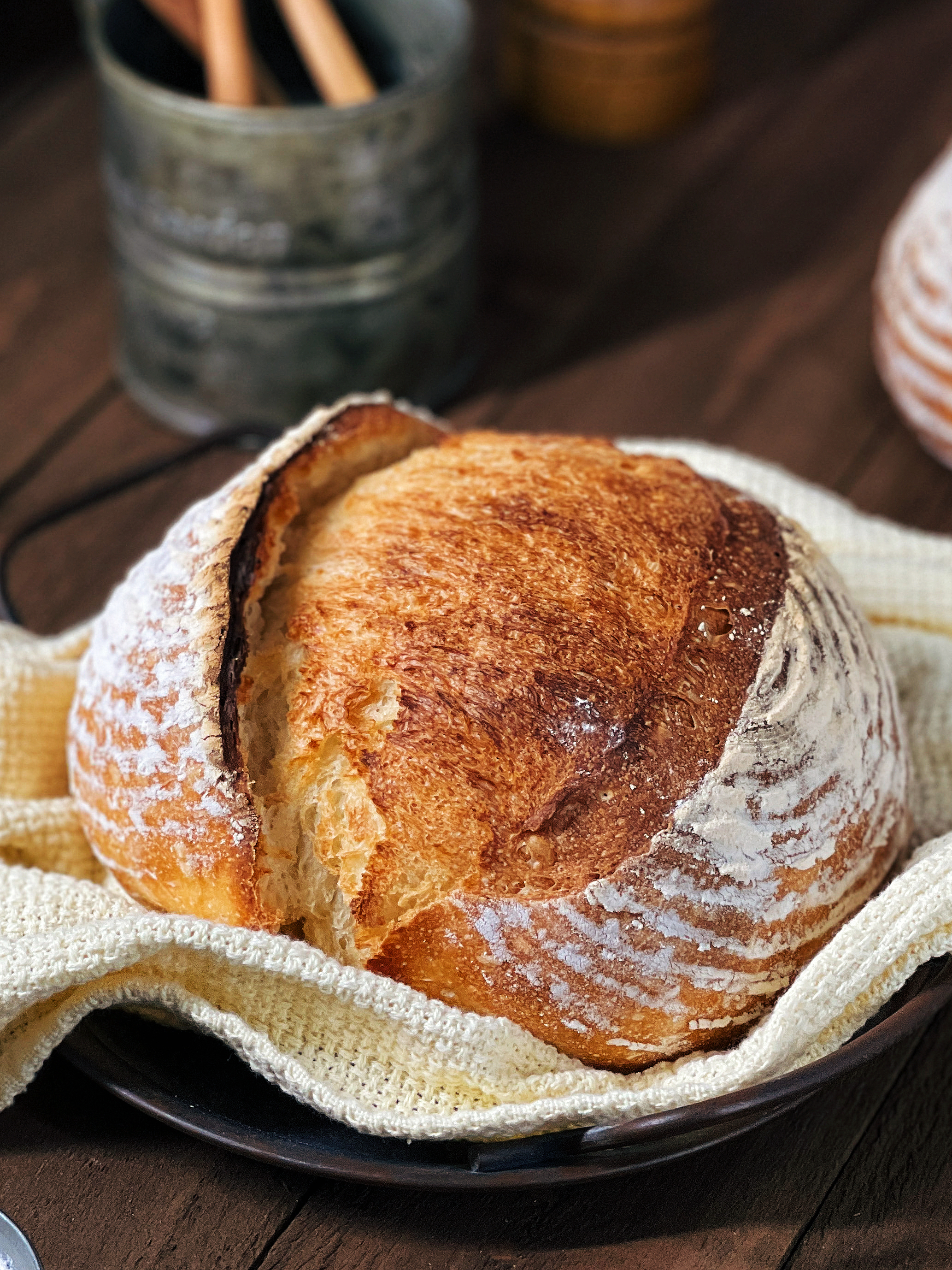 法式乡村硬欧面包 无糖无油 外脆里软麦香味 没有厨师机的可以冲！