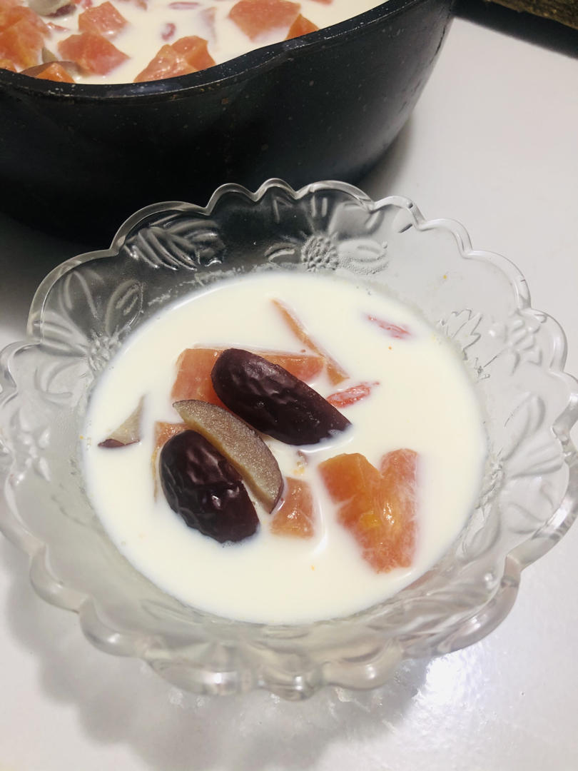 木瓜炖牛奶🥛|低脂营养✨喝出牛奶肌
