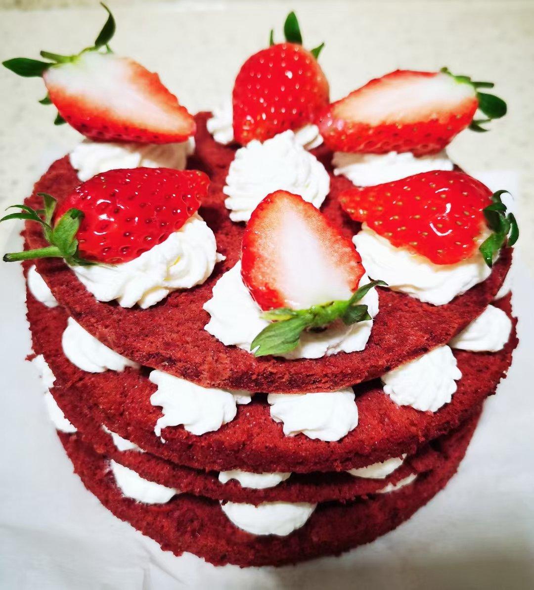 视频菜谱:红丝绒裸蛋糕6寸