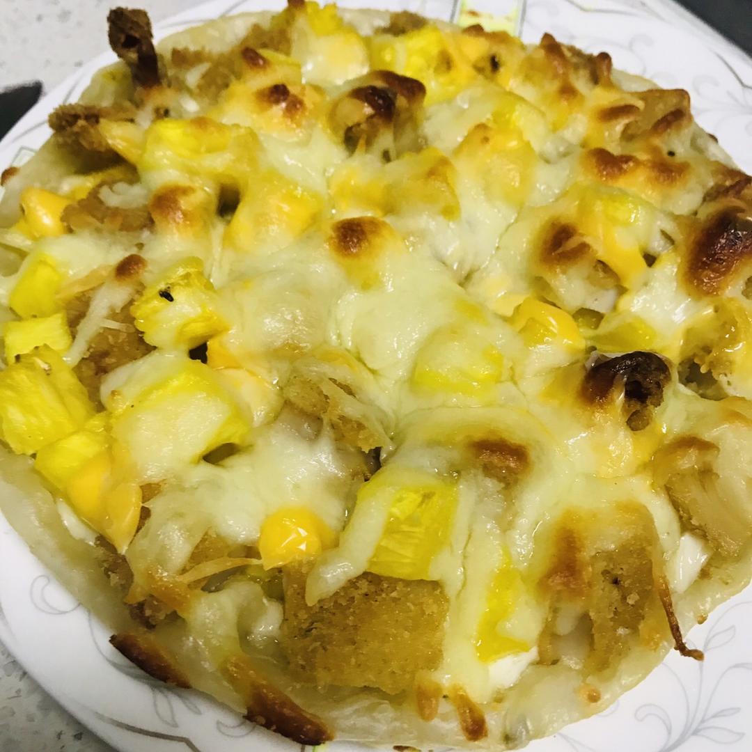 菠萝炸鸡披萨手抓饼版