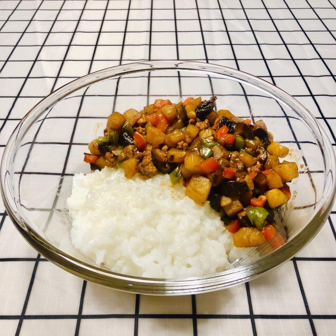 ㊙️香菇土豆肉沫拌饭❗️比外卖还好吃