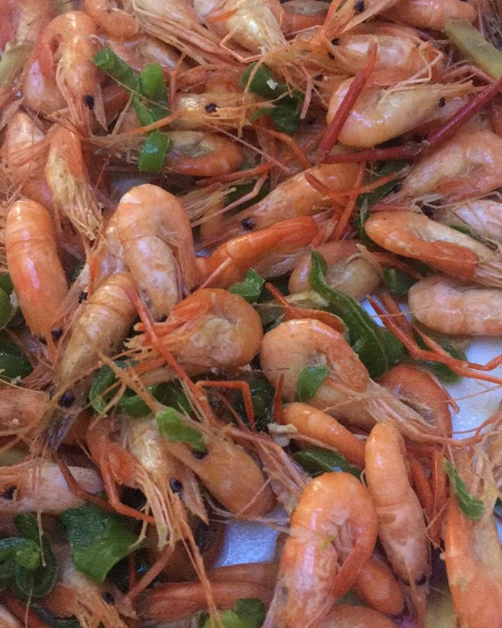 青椒炒河虾