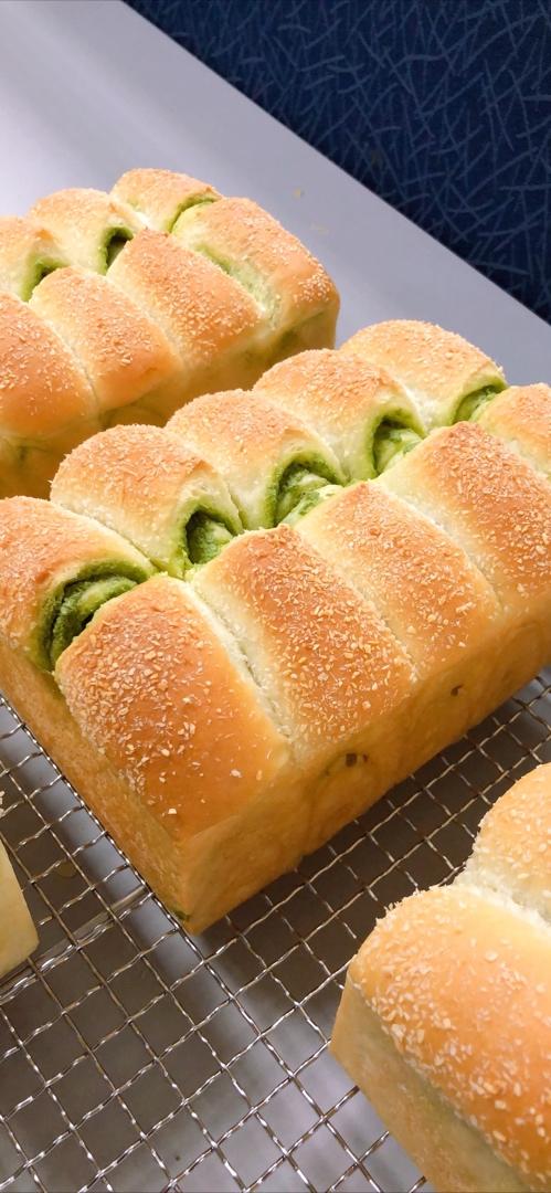 抹茶奶酥小金砖（70%中种吐司）