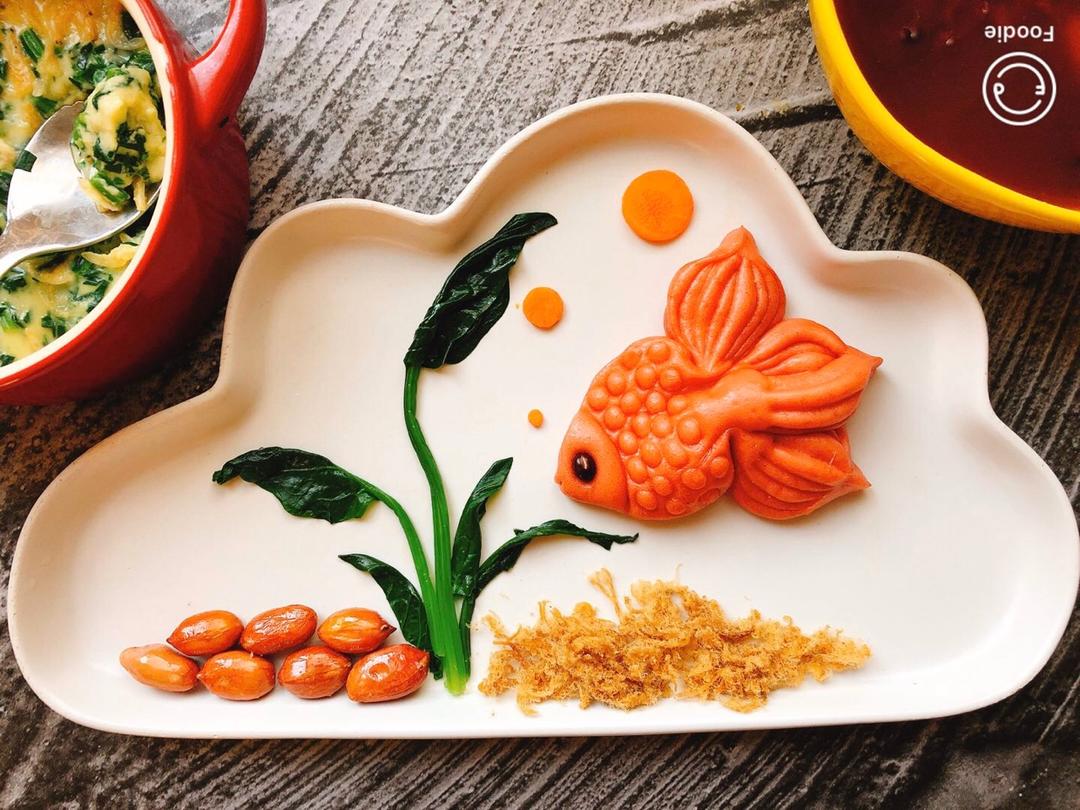 南瓜、紫薯花样馒头