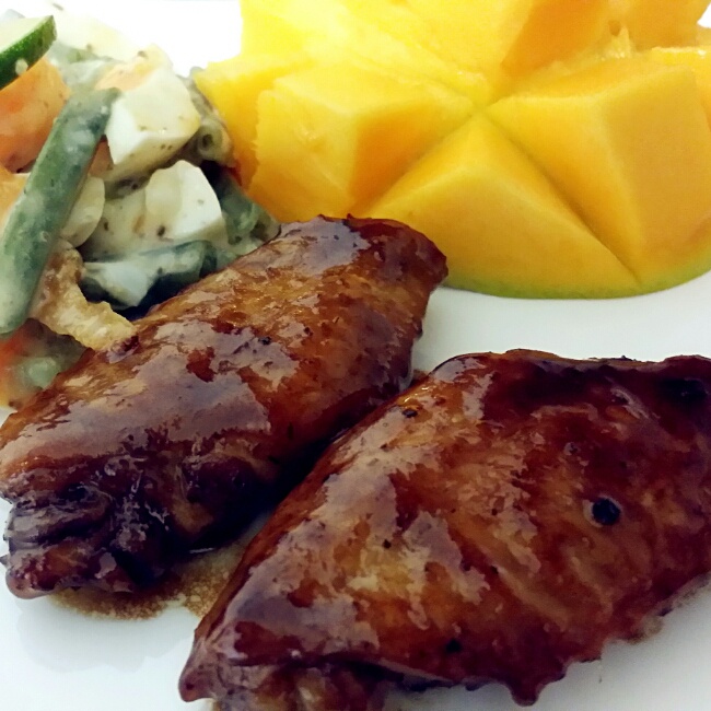 饭妮笑笑做的黑椒汁煎鸡翅