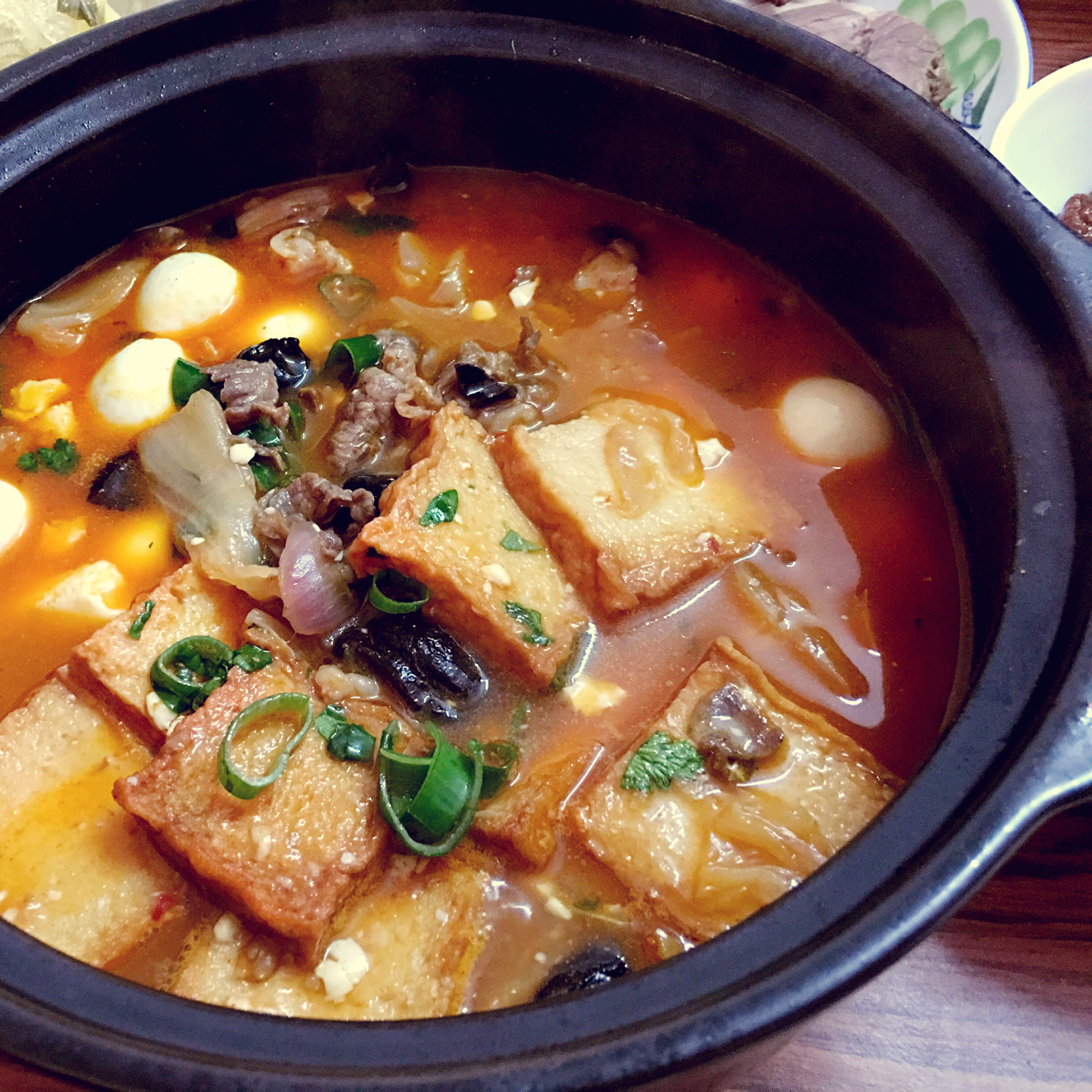 黑黑儿做的韩式豆腐锅 korean tofu hotpot